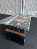 Lot of 8 Assorted Atari 2600 & 7800 Games with Manuals in 8-Cartridge Musicmate Modular Storage Rack (B)