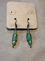 Green Beaded Earrings