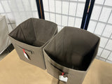 Brown Collapsable Fabric Bins, 10"x13", 11"H. Set of 2