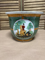 Planter Pot with Equestrian Hunt Scene