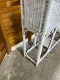 White Wicker Planter with Metal Bucket Insert