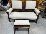 Settee and Footstool with Storage