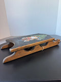 Hand Painted Folk Santa Hanging Wooden Sled