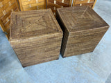 Pair of Sturdy Wicker/Basket Storage Cubes