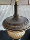 Pair of Ornate Resin & Glass Urn 3-Way Table Lamps (WORKS)