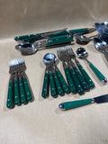 Green Flatware Set - 31 Pieces