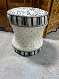 Black & White Upholstered Stool/Seat