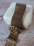 Victorian Style Mesh Slide Bracelet with Tassel Accent