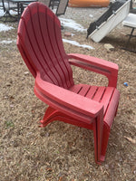 Red Plastic Adirondack Chairs (2)