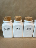 Rae Dunn Ceramic Spice Jars With Cork Lids