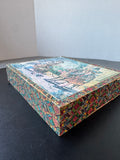 Victorian Style 6-Scene Vintage Wooden Picture Puzzle Block Set in Case