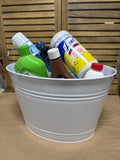 Lot of Cleaners with White Bucket- THESE ARE PREOWNED / MOST ARE 1/2 FULL TO FULL (J)