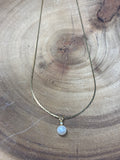 Gold Tone Necklace with Faux Pearl