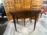 Antique Drop Leaf Table with Brass Accents on Table Legs