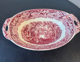 (KK) Mason’s England Vista Pink China Double Handled Oval Vegetable Bowl