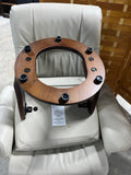 Benchmaster Leather Swivel Reclining Chair with Ottoman