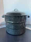 Speckled Enamel Lidded Stock Pot with Interior Canning Rack