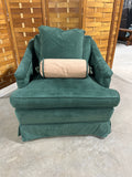 Green Upholstered Chair on Casters