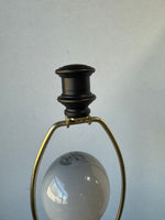 Black Metal & Marble 3-Way Candlestick Table Lamp (WORKS)