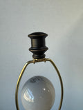 Black Metal & Marble 3-Way Candlestick Table Lamp (WORKS)