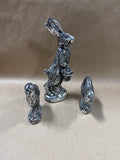 Chrome Style Resin Bunny And Chicks