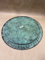 Round Green Metal Serving Tray