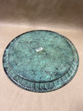 Round Green Metal Serving Tray