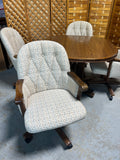 Vintage ChromCraft Dining Table with (4) Rolling Chairs, 1 Leaf ***HEAVY ITEM***READ DESCRIPTION ON PICK UP POLICY***