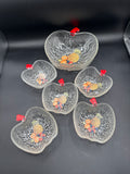 Set Of 6 Apple Shaped Fruit Serving Bowl With Small Bowls