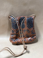 De Luigi Faux Leather Scale Crossbody  Bag