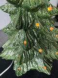 2-Piece Vintage Ceramic Christmas Tree with Flower-Lites (WORKS)