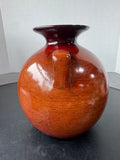 Rustic Wood Look Ceramic Double Handled Vase