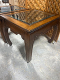 Wood and Glass End Tables, Set of 2