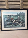 American Hunting Scene; Wild Duck Shooting Print - See Description
