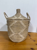 Senegalese-Style Coiled Seagrass Basket With Lid