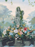 Chelsea House Large Hand Painted Oil On Canvas 3-Panel Screen / Garden of Larmida