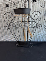 Pair of Lightweight Floral Urn Metal Scroll Wall Decor