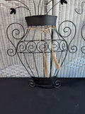 Pair of Lightweight Floral Urn Metal Scroll Wall Decor