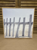 (C) Coastal Print of Weathered Fence on Canvas