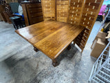 Antique Square Dining Table with Leaf, NO CHAIRS***HEAVY ITEM***READ DETAILS ON PICK UP POLICY***