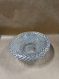 Clear Glass Hobnail Bowl With Rolled Edge