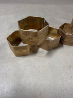 Set Of 6 Copper Hexagon Napkin Rings