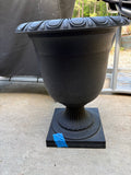 F- Black Composite Faux Cast Iron Planter