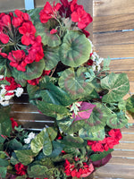 Red Floral And Baby Breath Wreath