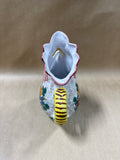 Italian Handpainted Floral Rooster Pitcher