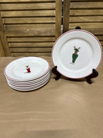 (A) Rainbow Mountain Christmas Reindeer Plates