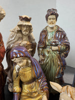 10-Piece Unique Glazed Ceramic Large Nativity Set