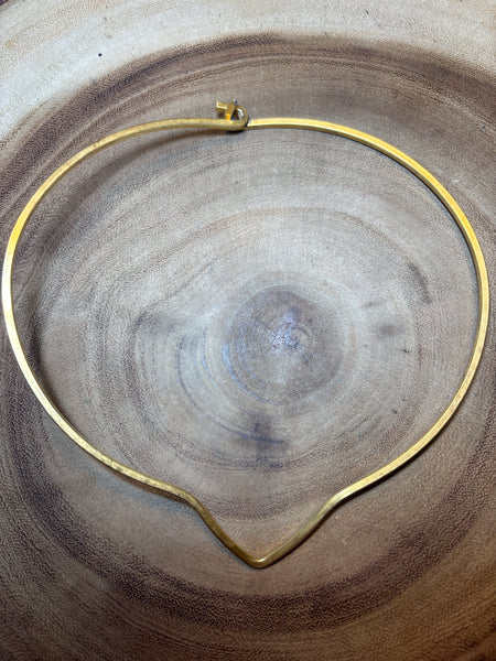 (A) Gold Tone Omega Necklace