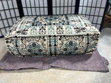 Blue-Gray/Black Floor Pouf