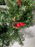 Lighted Wreath with Pinecones and Berries, 22" diameter
